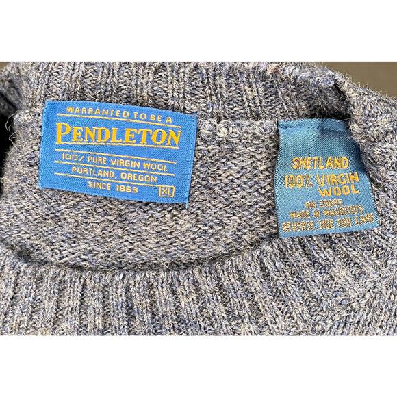 Pendleton men’s blue wool long sleeve pullover crew neck sweater XL - Picture 4 of 6